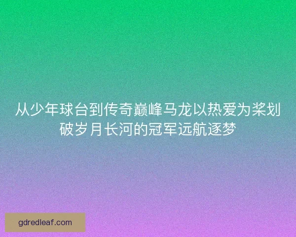 从少年球台到传奇巅峰马龙以热爱为桨划破岁月长河的冠军远航逐梦