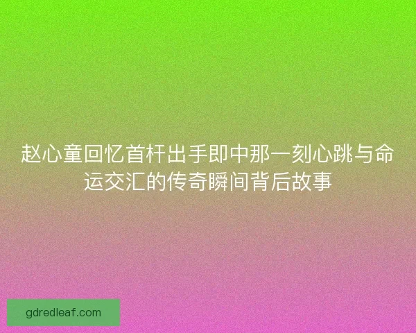 赵心童回忆首杆出手即中那一刻心跳与命运交汇的传奇瞬间背后故事